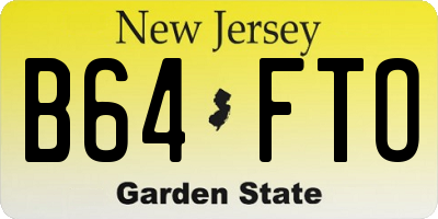 NJ license plate B64FTO