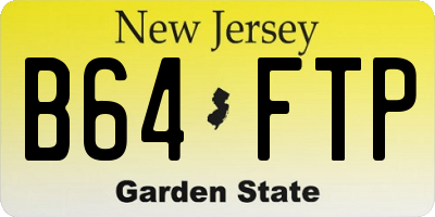 NJ license plate B64FTP