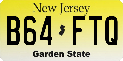 NJ license plate B64FTQ