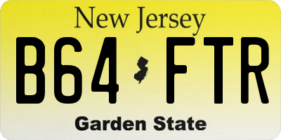 NJ license plate B64FTR