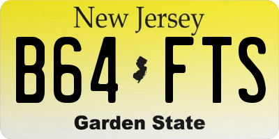 NJ license plate B64FTS