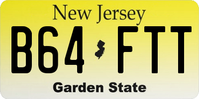 NJ license plate B64FTT