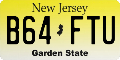 NJ license plate B64FTU