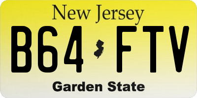 NJ license plate B64FTV