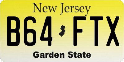 NJ license plate B64FTX