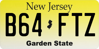 NJ license plate B64FTZ