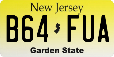 NJ license plate B64FUA