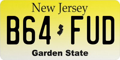 NJ license plate B64FUD