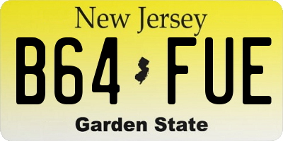 NJ license plate B64FUE