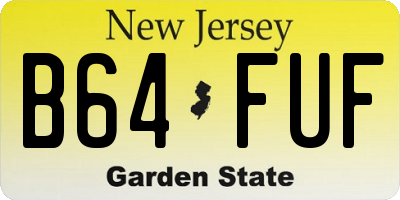 NJ license plate B64FUF