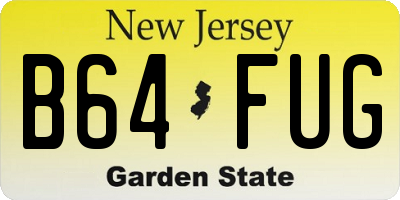 NJ license plate B64FUG