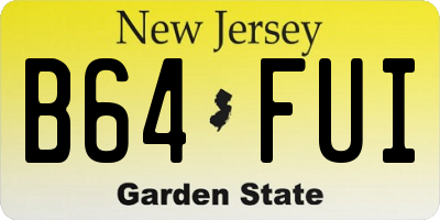 NJ license plate B64FUI