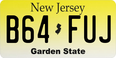 NJ license plate B64FUJ