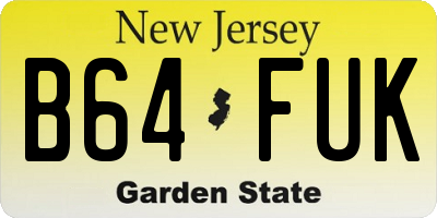 NJ license plate B64FUK