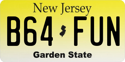 NJ license plate B64FUN