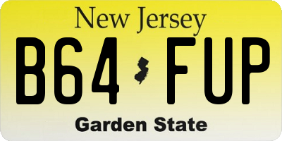 NJ license plate B64FUP