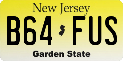 NJ license plate B64FUS