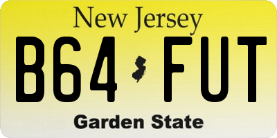 NJ license plate B64FUT