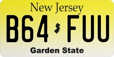 NJ license plate B64FUU