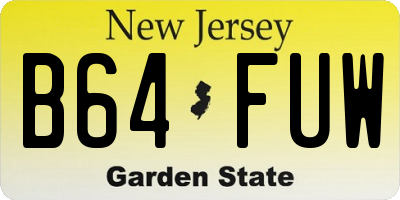 NJ license plate B64FUW