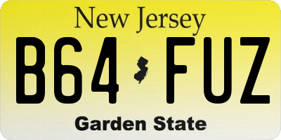 NJ license plate B64FUZ