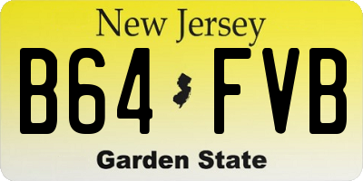 NJ license plate B64FVB