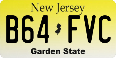 NJ license plate B64FVC