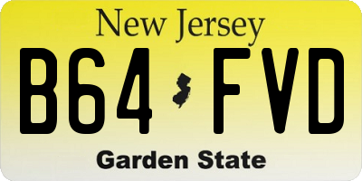 NJ license plate B64FVD