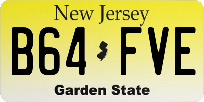 NJ license plate B64FVE