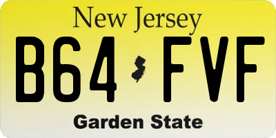 NJ license plate B64FVF