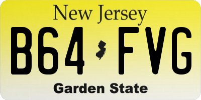 NJ license plate B64FVG