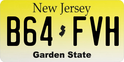 NJ license plate B64FVH