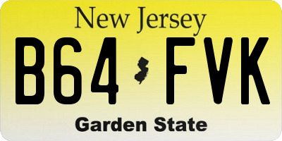 NJ license plate B64FVK
