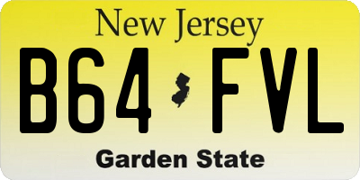 NJ license plate B64FVL