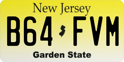 NJ license plate B64FVM