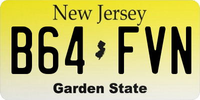 NJ license plate B64FVN