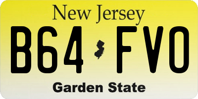 NJ license plate B64FVO