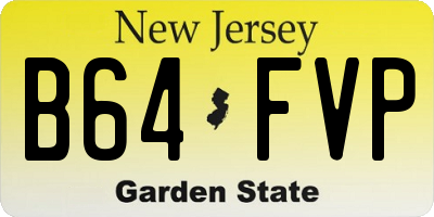 NJ license plate B64FVP
