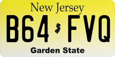 NJ license plate B64FVQ