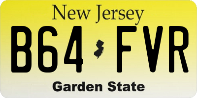 NJ license plate B64FVR