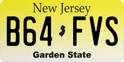 NJ license plate B64FVS