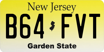 NJ license plate B64FVT