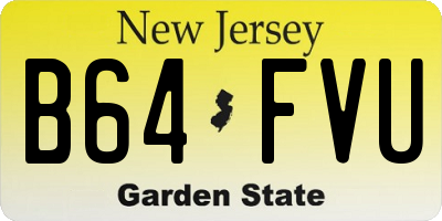 NJ license plate B64FVU