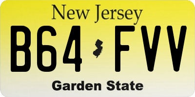 NJ license plate B64FVV