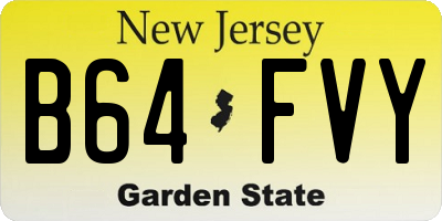 NJ license plate B64FVY