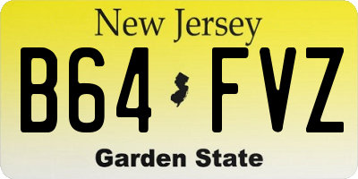 NJ license plate B64FVZ