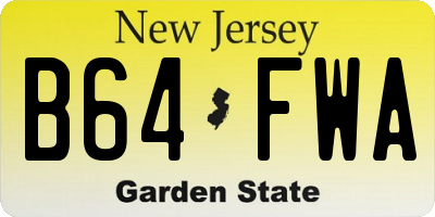 NJ license plate B64FWA