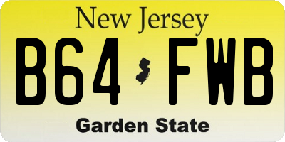 NJ license plate B64FWB
