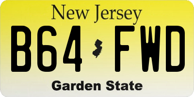 NJ license plate B64FWD