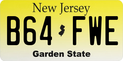NJ license plate B64FWE
